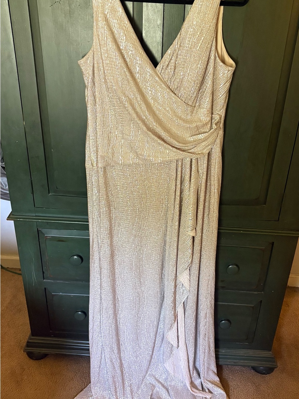 Oleg Cassini for davids bridal Metallic sheath mother of the bride gown
